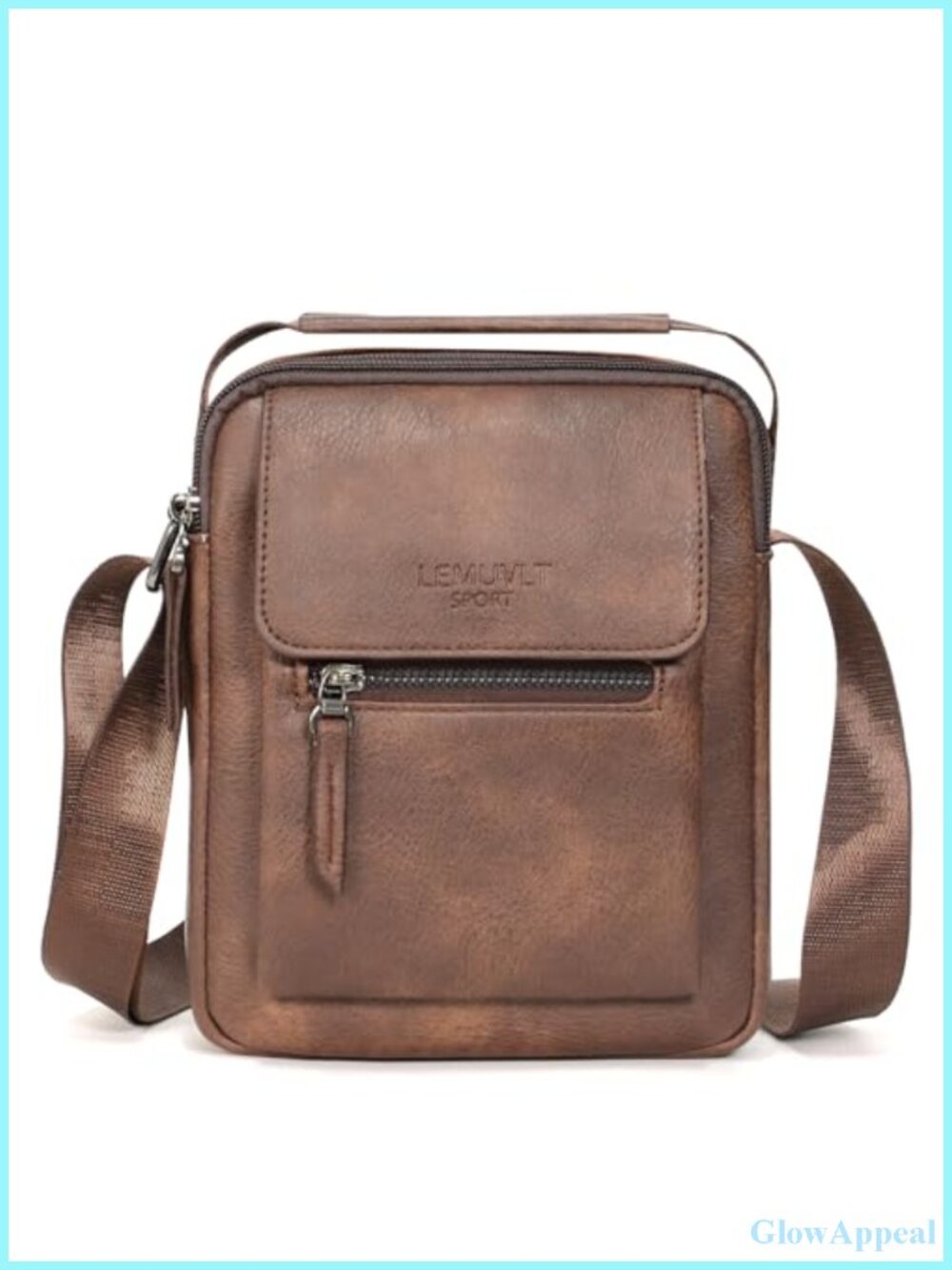 PU Leather Crossbody Messenger Bag Small Shoulder Satchel for Men